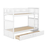Bunk Bed 90x200cm Convertible with Drawers - White