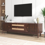 TV Cabinet, Wood Blend with Rattan Sides, Natural