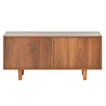 Rattan Shoe Cabinet with Adjustable Shelf, 2 Doors, Walnut Finish