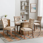 Dining Chair Set (4 Pcs) Upholstered Door Knocker Back Nailhead Trim, Light Camel Velvet