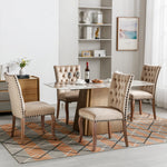 Dining Chair Set (4 Pcs) Upholstered Door Knocker Back Nailhead Trim, Light Camel Velvet