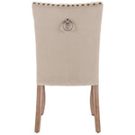Dining Chair Set of 2 Door Knocker Back Nailhead Trim Light Camel Velvet