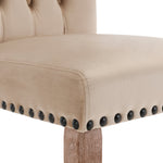 Dining Chair Set (4 Pcs) Upholstered Door Knocker Back Nailhead Trim, Light Camel Velvet
