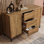 Chest of Drawers, 2 Doors & 3 Drawers, Adjustable Shelf, Dark Oak