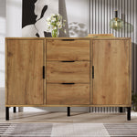 Chest of Drawers, 2 Doors & 3 Drawers, Adjustable Shelf, Dark Oak