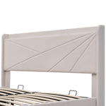 Upholstered Bed, Double, Storage, USB-C Headboard, 140x200, Linen