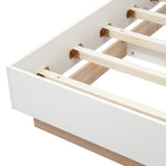 Double Bed, Floating Headboard Slatted Base 205x164x90.5cm, Sonoma Oak/White