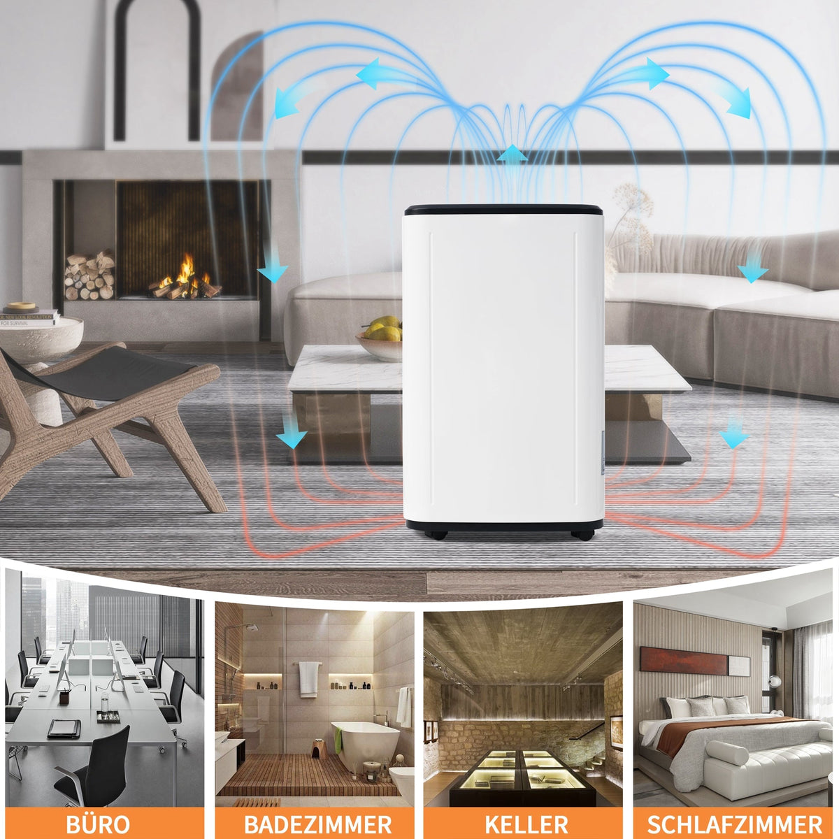 Dehumidifier 25L/day, 3-in-1 Air Purifier & Dryer, 6L Water Tank LED Screen