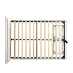 Upholstered Double Bed 140x190cm Hydraulic Storage Headboard 2 Drawers Velvet Beige