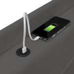 Upholstered Bed, Single Storage with USB Type C Headboard, Linen