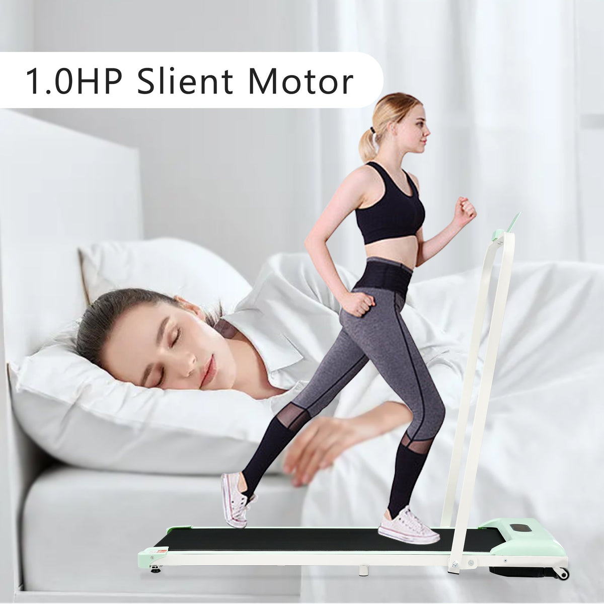 Treadmill, 2-in-1, 1-6 km/h, LED Display, Bluetooth, Foldable