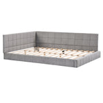 Upholstered Bed Sofa, 140x200 Multifunctional with Slatted Frame, Skin-Friendly Velvet Gray