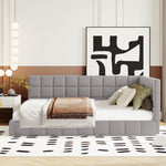 Upholstered Bed Sofa, 140x200 Multifunctional with Slatted Frame, Skin-Friendly Velvet Gray