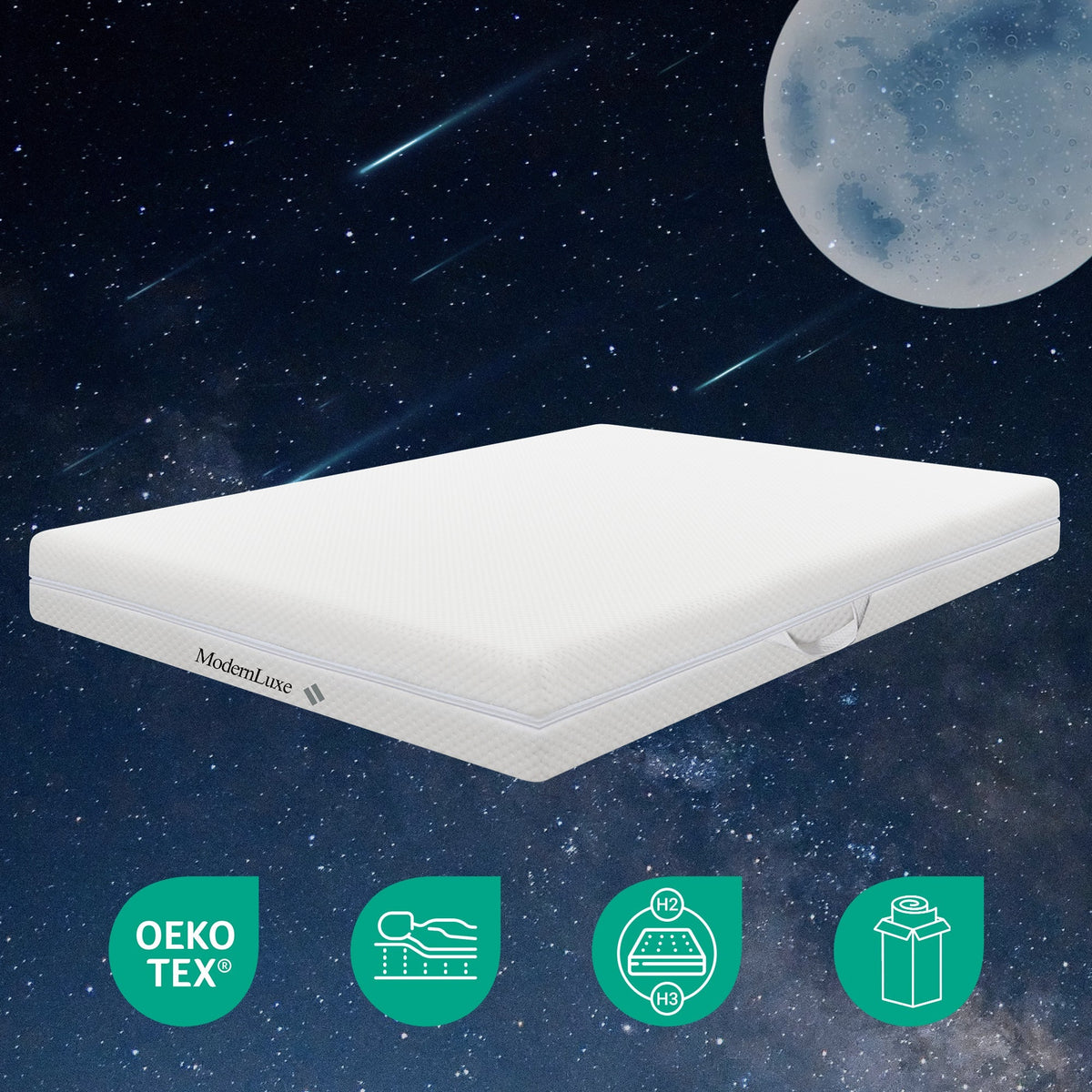 Cold Foam Double Mattress 140x200 7-Zone Comfort Foam, 20cm High