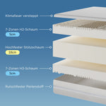 Cold Foam Mattress, 160x200 7-Zone Comfort 20cm H3/H2, Ergonomic with Washable Cover