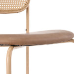 Dining Chairs Set of 4 Rattan Metal Legs Modern Style - Brown