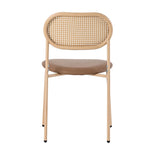 Set of 6 Dining Chairs Rattan Metal Legs - Brown