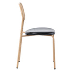 Dining Chair Set of 4 Modern Rattan Metal Legs - Black + Brown