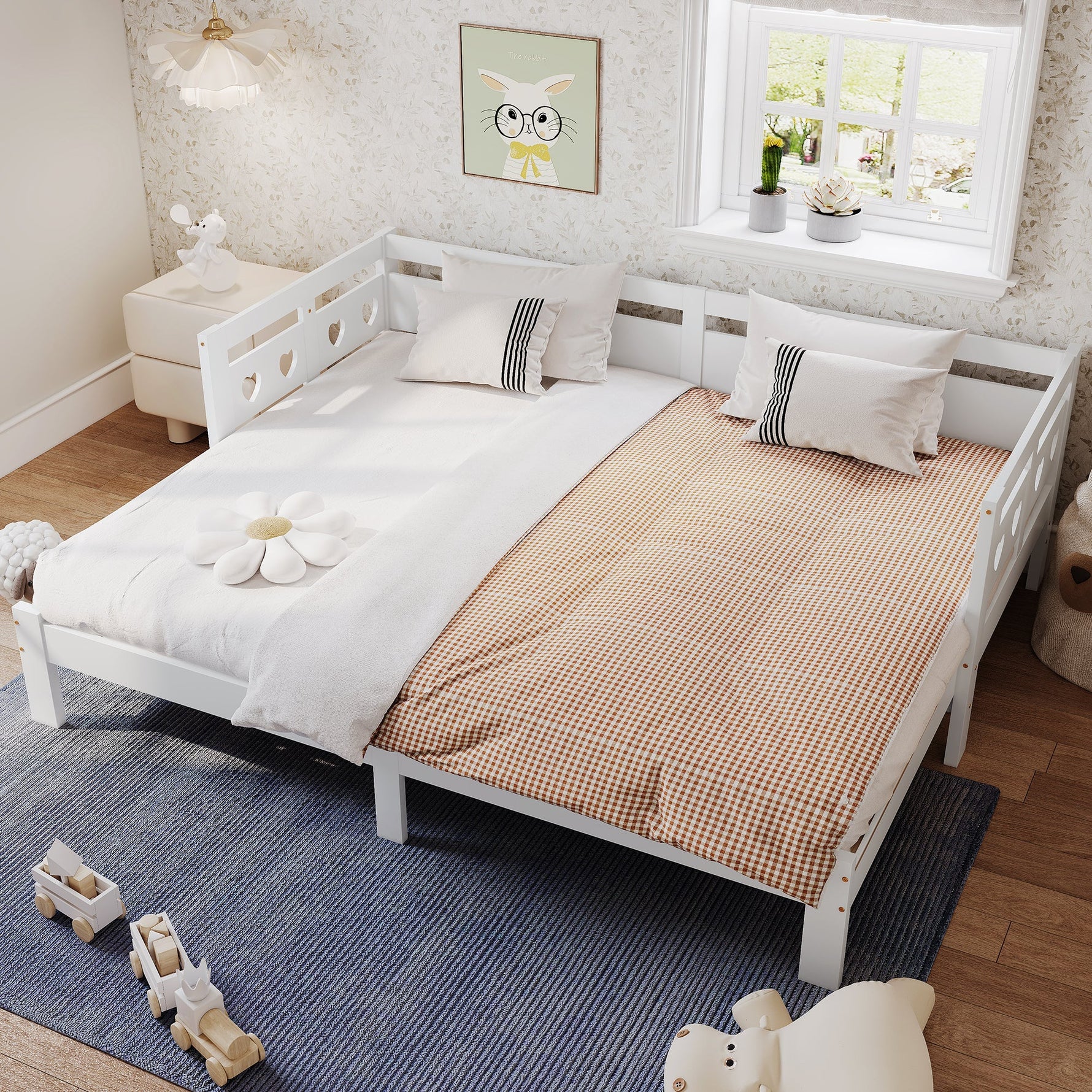 Daybed, Pull-Out 90x200cm, Solid Pine White