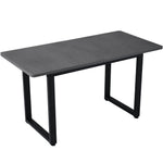 Dining Set 5-Piece Rectangular Table 4 Velvet Chairs - Grey/Green/Black