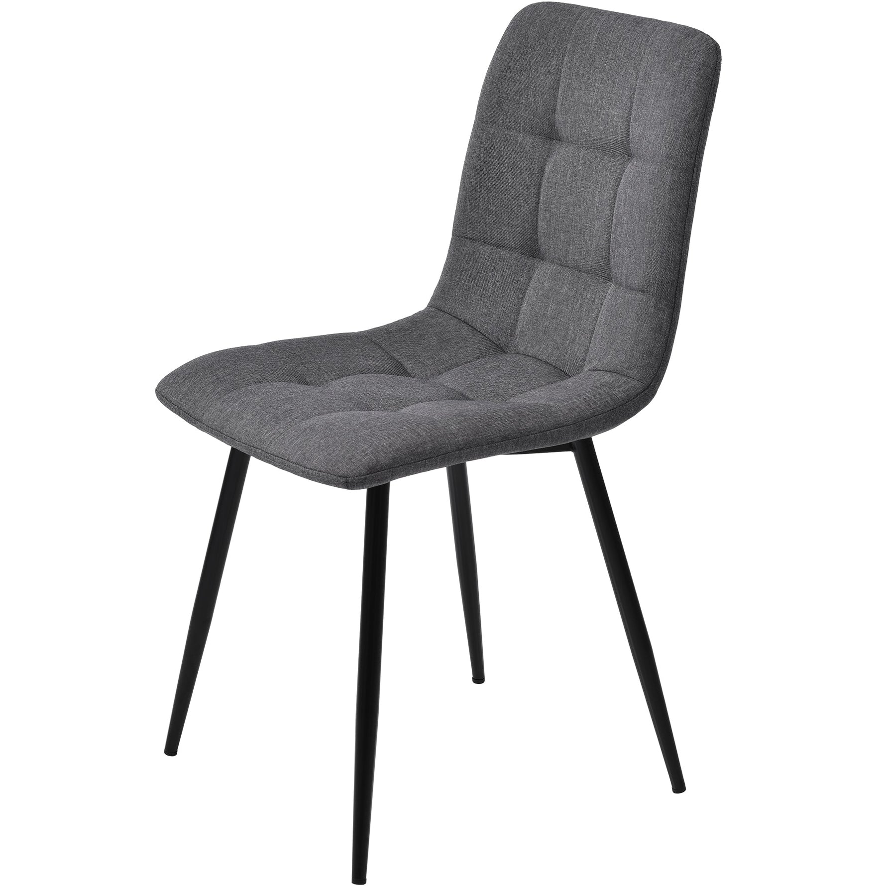 Dining Set 140x80cm Modern Kitchen Table 4 Chairs Black/Dark Grey Linen