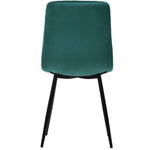 140x80cm Dining Table Set with 4 Chairs Modern Kitchen Black Iron Dark Green Velvet