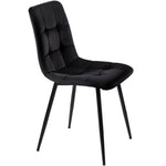Dining Set (5-Piece) Modern Kitchen Table 140x80cm with Black Velvet Chairs, Black Iron