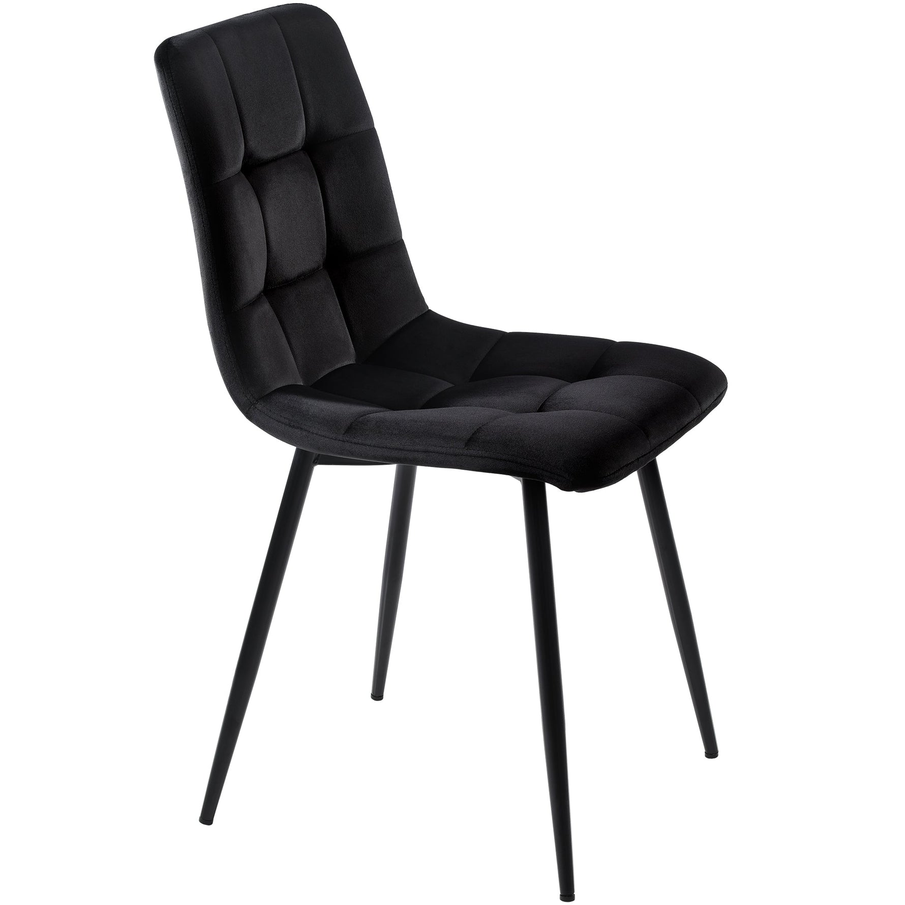 Dining Set (5-Piece) Modern Kitchen Table 140x80cm with Black Velvet Chairs, Black Iron