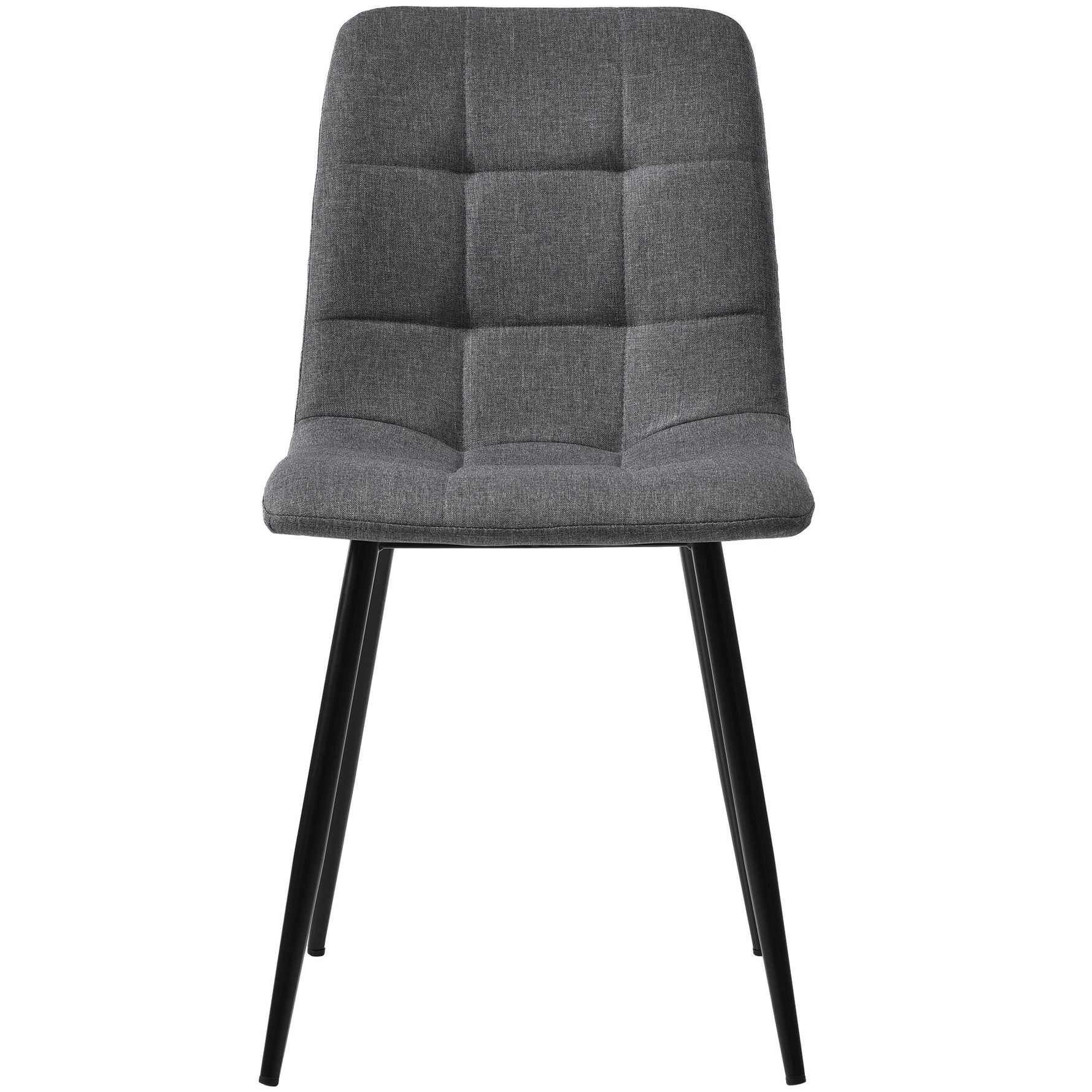 Dining Set 140x80cm Modern Kitchen Table 4 Chairs Black/Dark Grey Linen