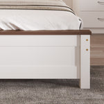 Single Bed Wooden Pine Wood Frame with MDF Head/Footboard 90x200 cm, White