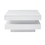 Square Coffee Table, Bluetooth LED Strip, 70x70x36 cm, White