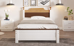 Single Bed Wooden Pine Wood Frame with MDF Head/Footboard 90x200 cm, White