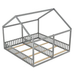 House Bed 90x200cm 2-in-1 Single Bed Grey