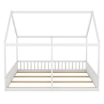 2-in-1 House Bed, 90x200cm Single Flat Bed, White