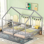 House Bed 90x200cm 2-in-1 Single Bed Grey