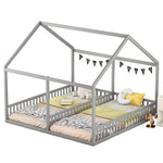 House Bed 90x200cm 2-in-1 Single Bed Grey