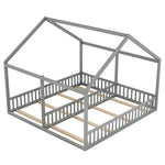 House Bed 90x200cm 2-in-1 Single Bed Grey