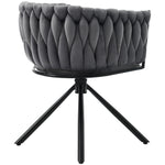 Velvet Dining Chair, Set of 4, Swivel Leisure Chair with Metal Legs, Grey