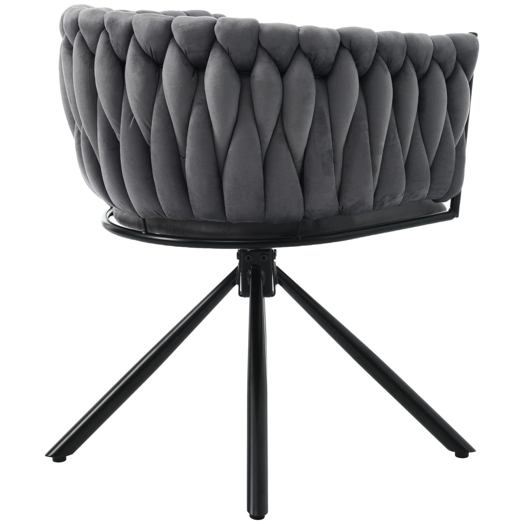 Velvet Dining Chair, Set of 4, Swivel Leisure Chair with Metal Legs, Grey