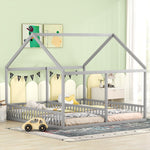 House Bed 90x200cm 2-in-1 Single Bed Grey