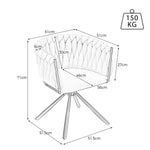 Velvet Dining Chair Single Swivel Metal Legs Beige