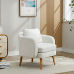 Teddy Velvet Armchair, Modern Simple Thick Cushion, Upholstered, Solid Wood Leg