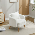 Teddy Velvet Armchair, Modern Simple Thick Cushion, Upholstered, Solid Wood Leg