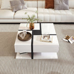 Coffee Table, High-Gloss with 4 Drawers, Linear Design