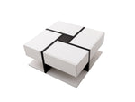 Coffee Table, High-Gloss with 4 Drawers, Linear Design