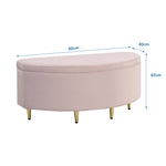 Shell-shaped Upholstered Bed with Storage Bench and Adjustable Headboard, 90x200cm, Pink Velvet