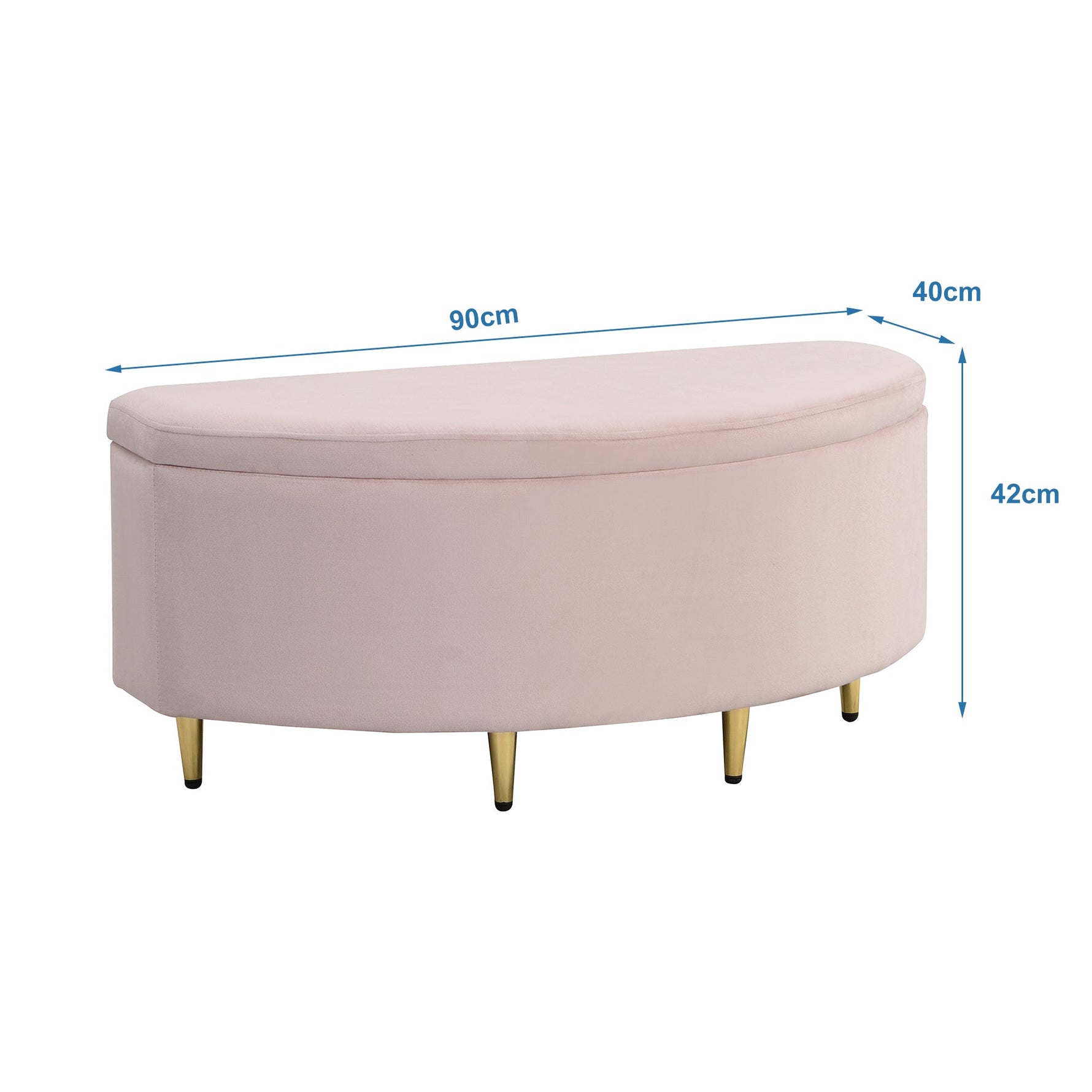 Shell-shaped Upholstered Bed with Storage Bench and Adjustable Headboard, 90x200cm, Pink Velvet