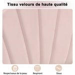 Upholstered Double Bed 140x190 Shell Design Pink Velvet