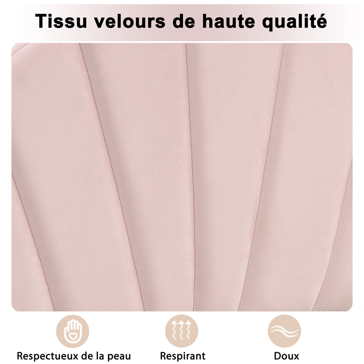 Upholstered Double Bed 140x190 Shell Design Pink Velvet