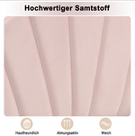 Shell-shaped Upholstered Bed with Storage Bench and Adjustable Headboard, 90x200cm, Pink Velvet